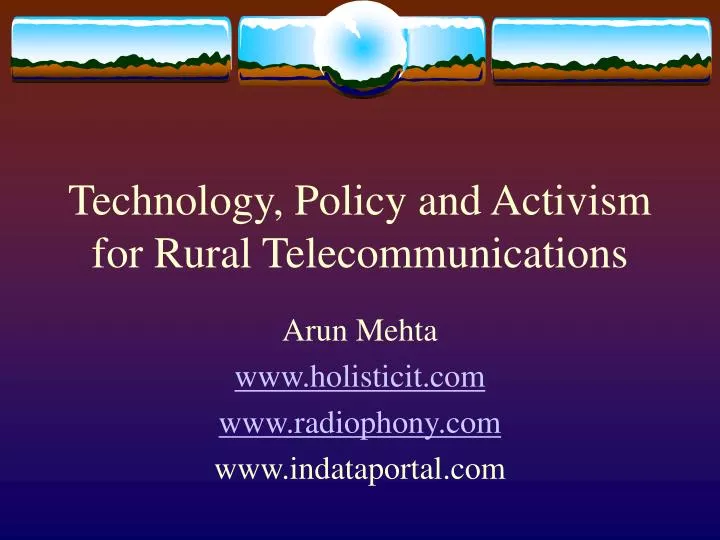 technology policy and activism for rural telecommunications