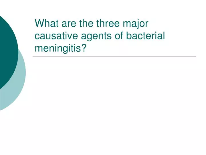 what are the three major causative agents of bacterial meningitis