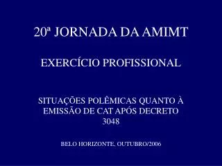 20 jornada da amimt exerc cio profissional