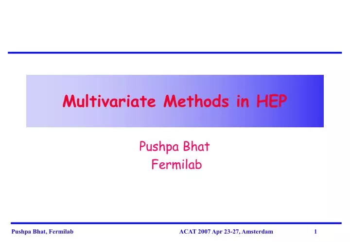 multivariate methods in hep