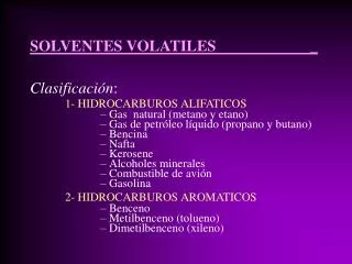 solventes volatiles
