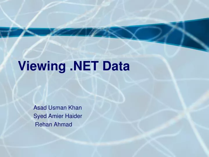 viewing net data