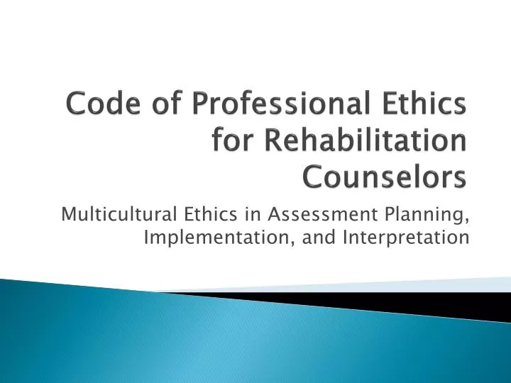 code of professional ethics for rehabilitation counselors