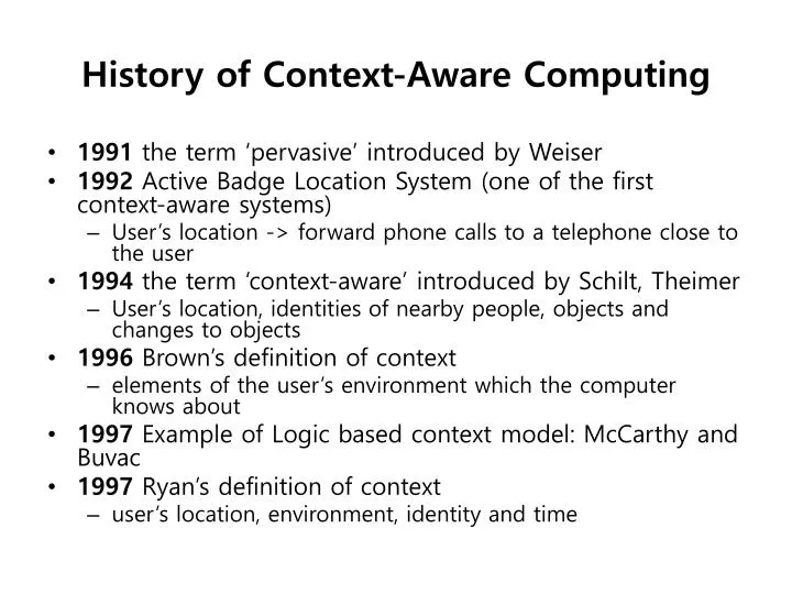history of context aware computing