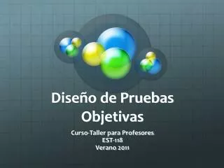 dise o de pruebas objetivas
