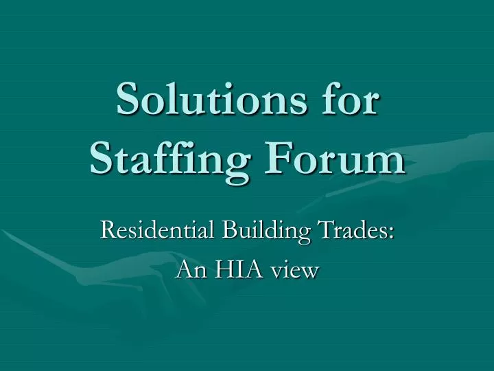 solutions for staffing forum