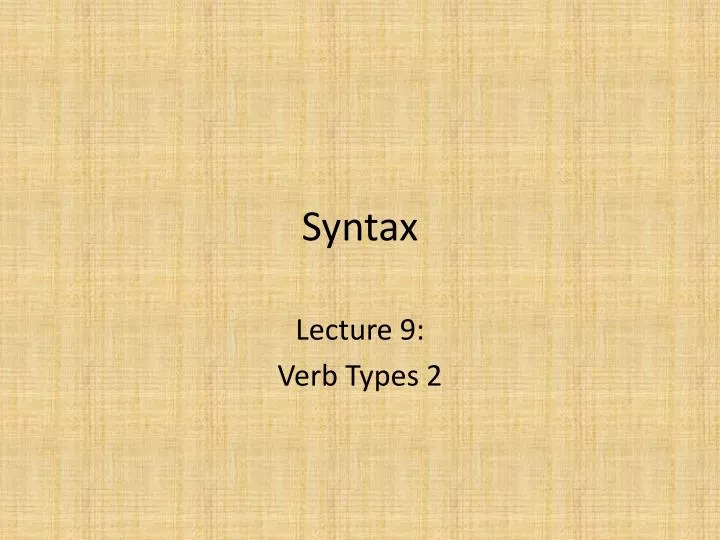 syntax