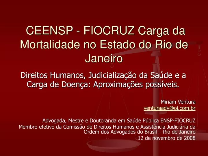 ceensp fiocruz carga da mortalidade no estado do rio de janeiro