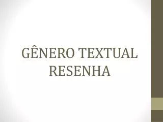 g nero textual resenha