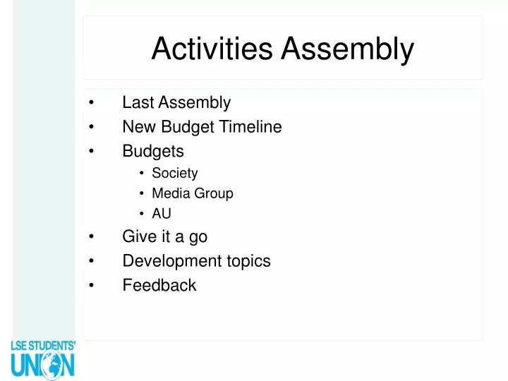 activities assembly
