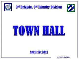 3 rd Brigade, 3 rd Infantry Division TOWN HALL April 19,2011