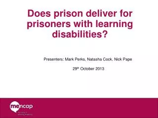 Does prison deliver for prisoners with learning disabilities?