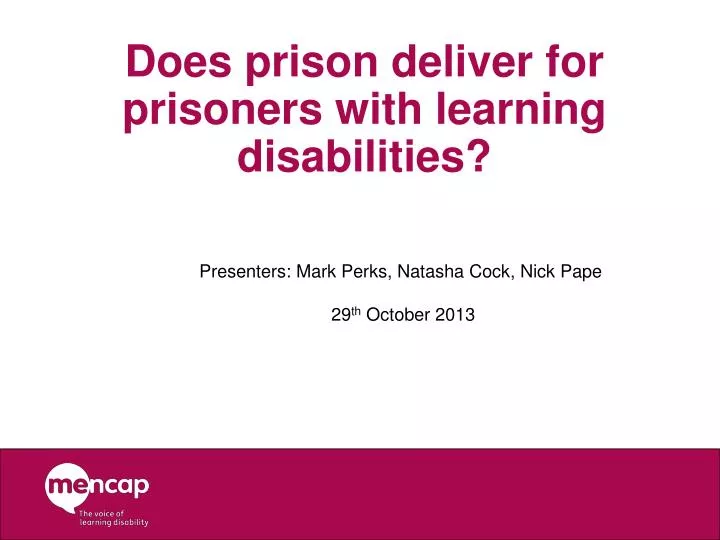 does prison deliver for prisoners with learning disabilities