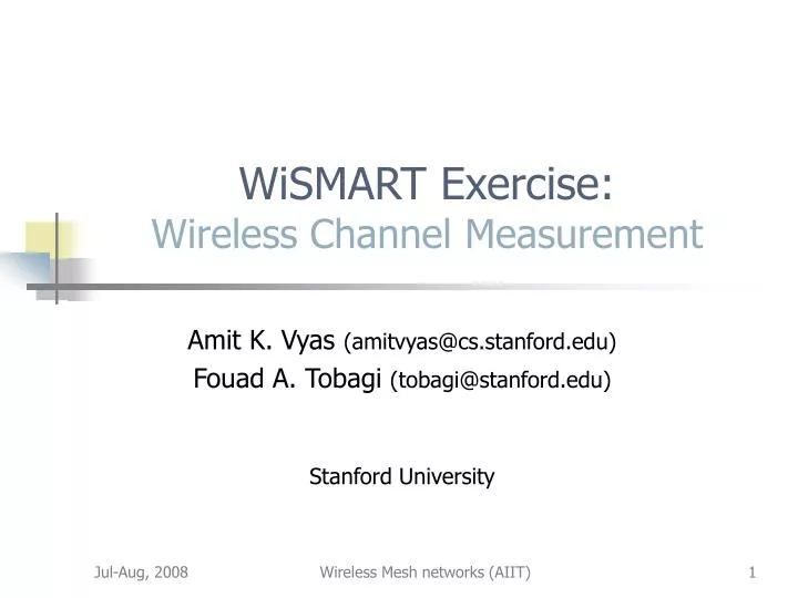 wismart exercise wireless channel measurement