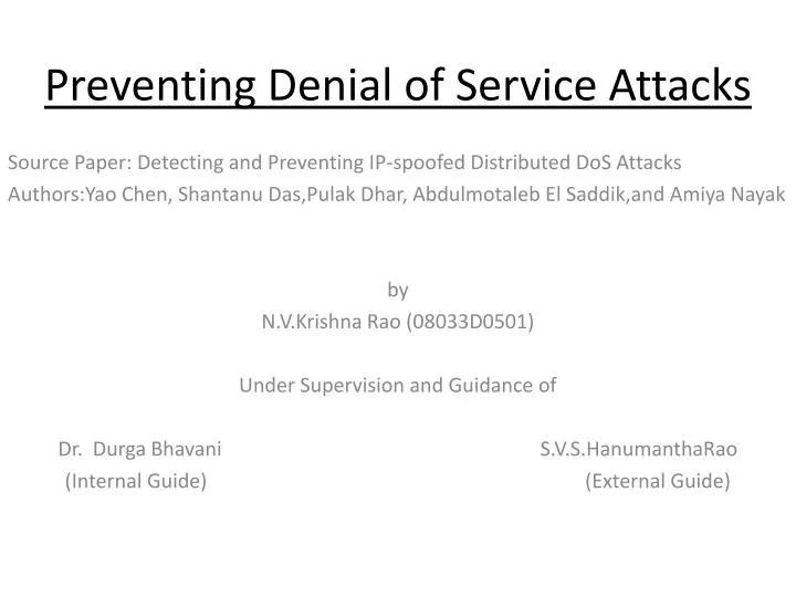 preventing denial of service attacks