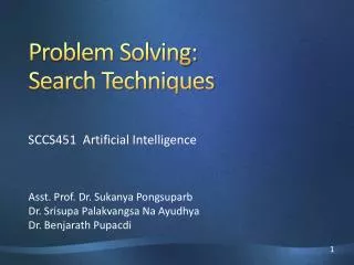 Problem Solving: Search Techniques