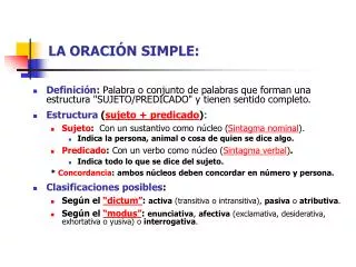 la oraci n simple
