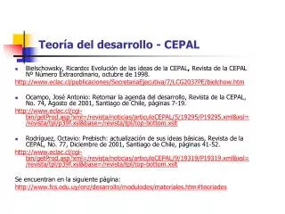 teor a del desarrollo cepal