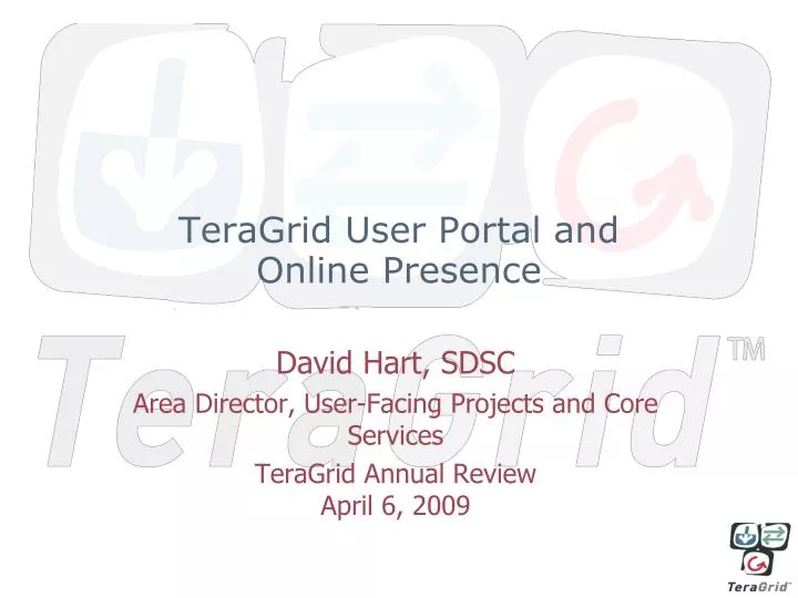 teragrid user portal and online presence