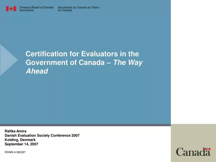 certification for evaluators in the government of canada the way ahead