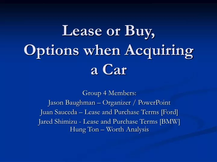 lease or buy options when acquiring a car