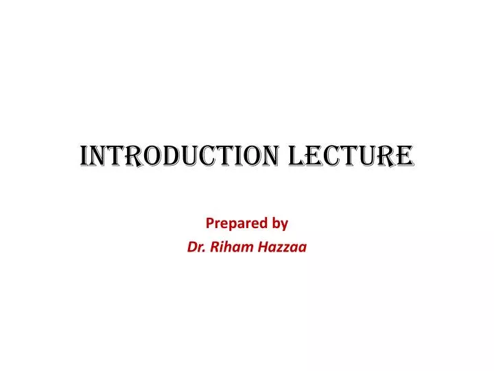 introduction lecture