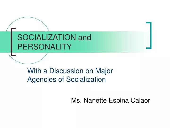 socialization and personality