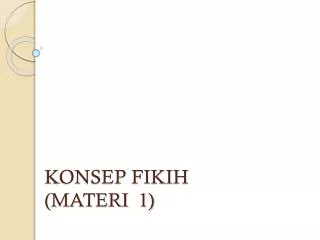 konsep fikih materi 1