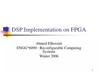 DSP Implementation on FPGA
