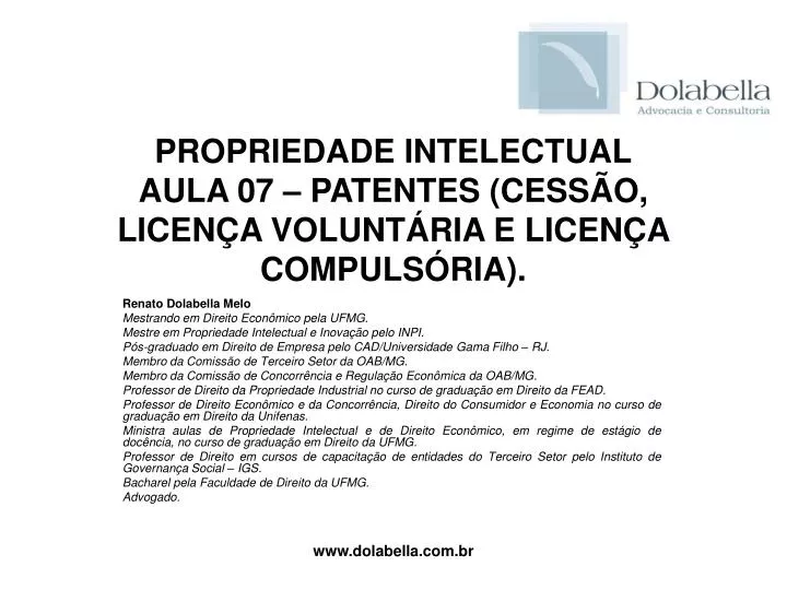 propriedade intelectual aula 07 patentes cess o licen a volunt ria e licen a compuls ria