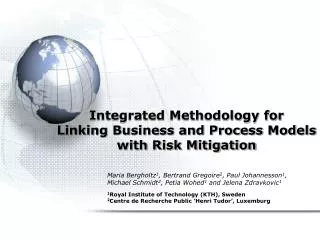 Integrated Methodology for Linking Business and Process Models with Risk Mitigation