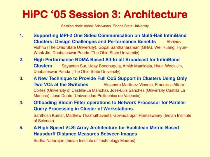 hipc 05 session 3 architecture