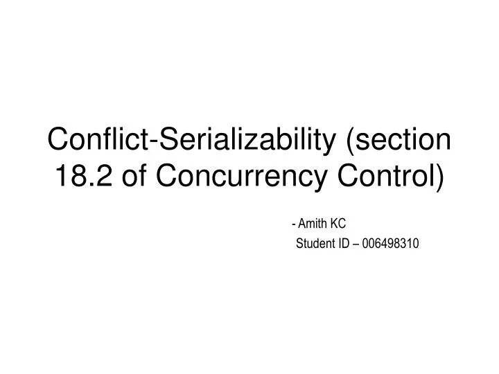 conflict serializability section 18 2 of concurrency control