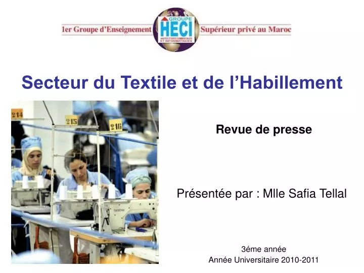 secteur du textile et de l habillement