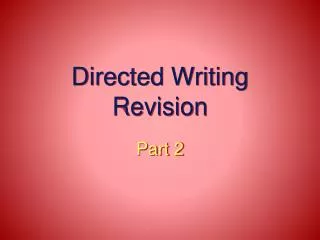 directed writing revision