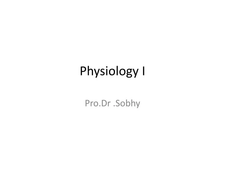 physiology i