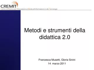 metodi e strumenti della didattica 2 0