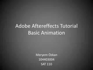 adobe aftereffects tutorial basic animation