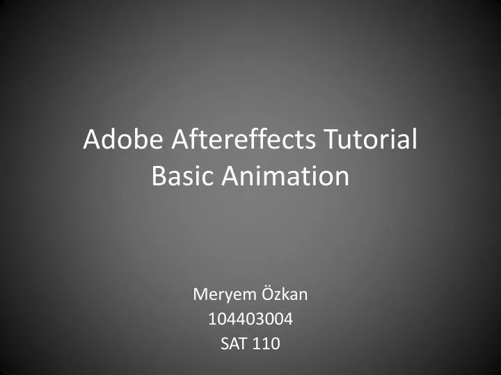 adobe aftereffects tutorial basic animation