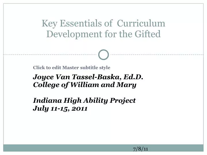 key essentials of curriculum development for the gifted