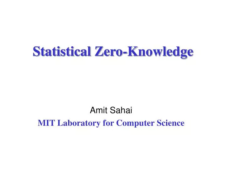 statistical zero knowledge