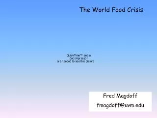 The World Food Crisis