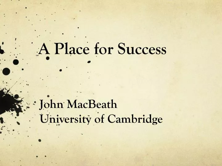 a place for success