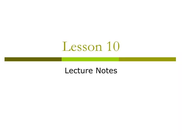 lesson 10