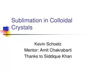 Sublimation in Colloidal Crystals