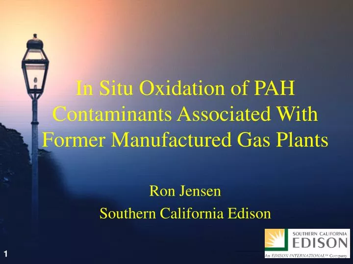 in situ oxidation of pah contaminants associated with former manufactured gas plants