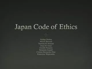 Japan Code of Ethics