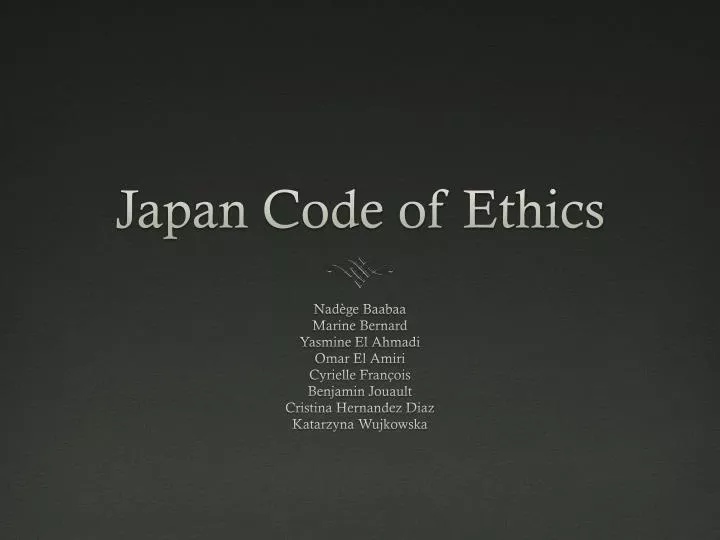 japan code of ethics