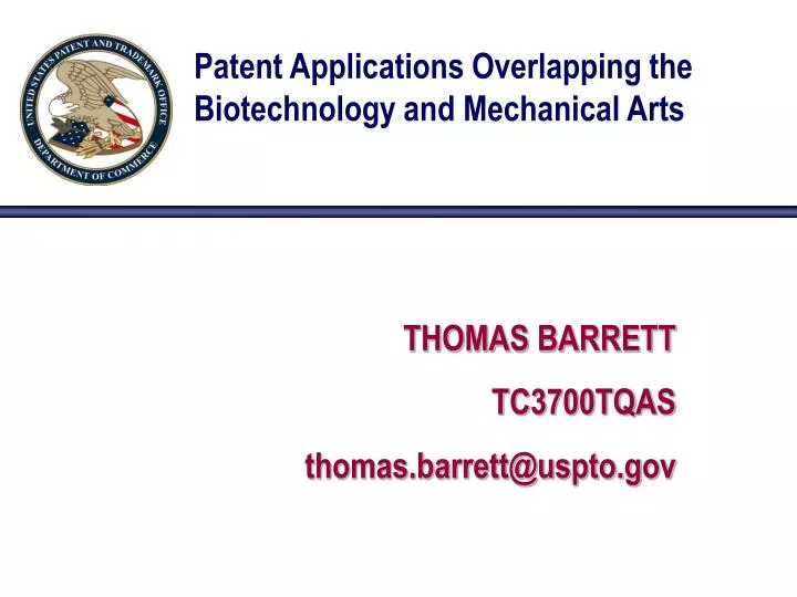 patent applications overlapping the biotechnology and mechanical arts