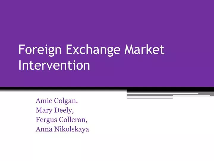 foreign exchange market intervention